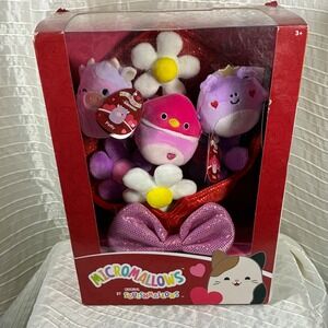 Squishmallows Micromallows Frog Cow Penguin Plush Set 3pc